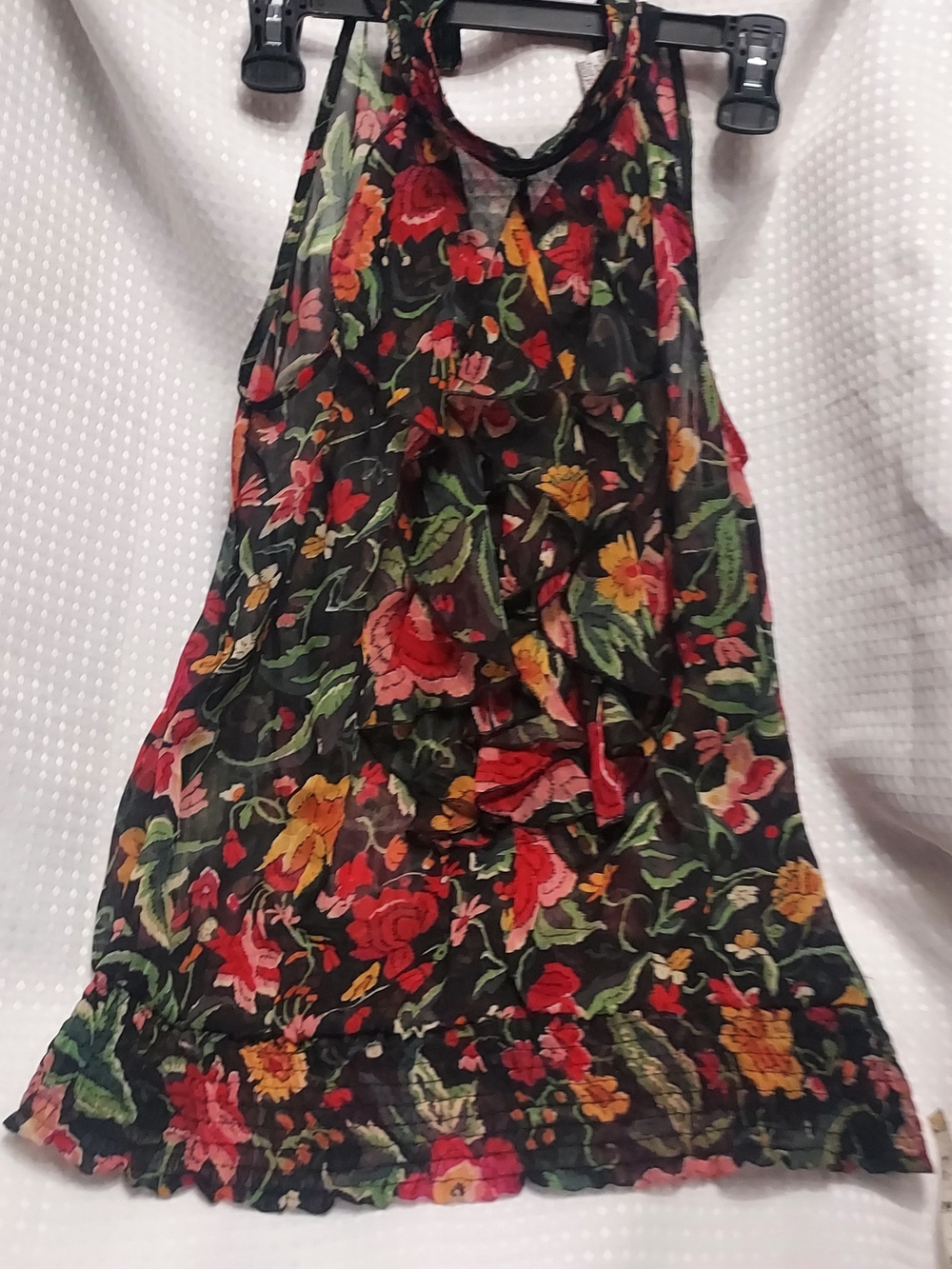 Floral Black Halter Blouse